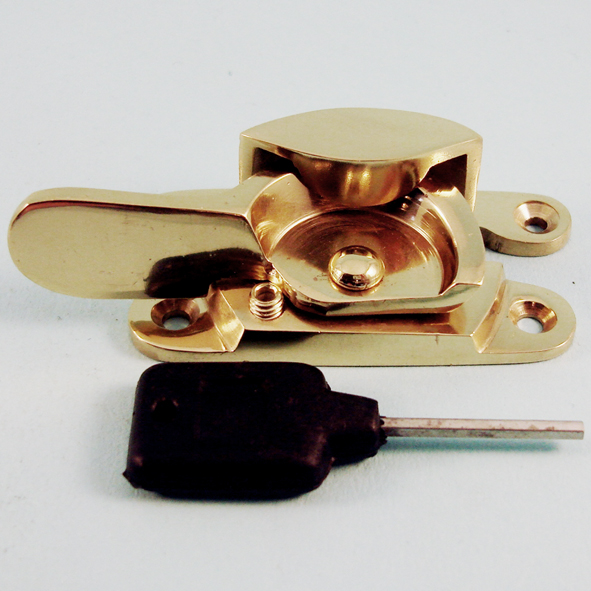 THD183L/PB • Locking • Polished Brass • Locking Fitch Sash Fastener